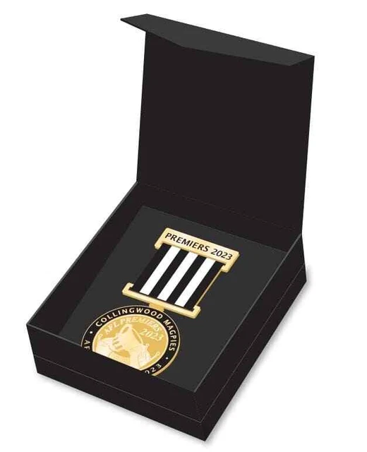 COLLINGWOOD MAGPIES 2023 AFL Premiers Medal with Ribbon (Boxed) £28.08 ...