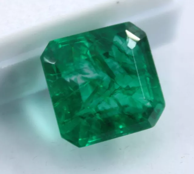 6 Ct Natural Untreated Green Square Colombian Emerald CERTIFIED Loose Gemstone