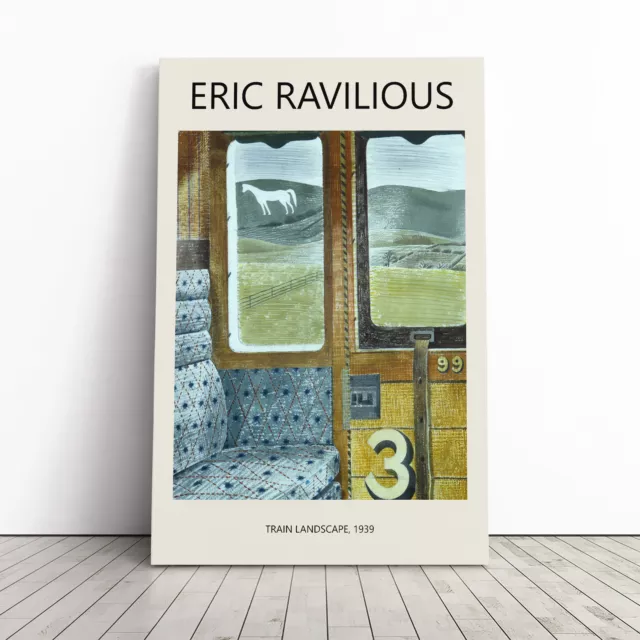 Train Landscape By Eric Ravilious Canvas Wall Art Print Framed Picture Decor