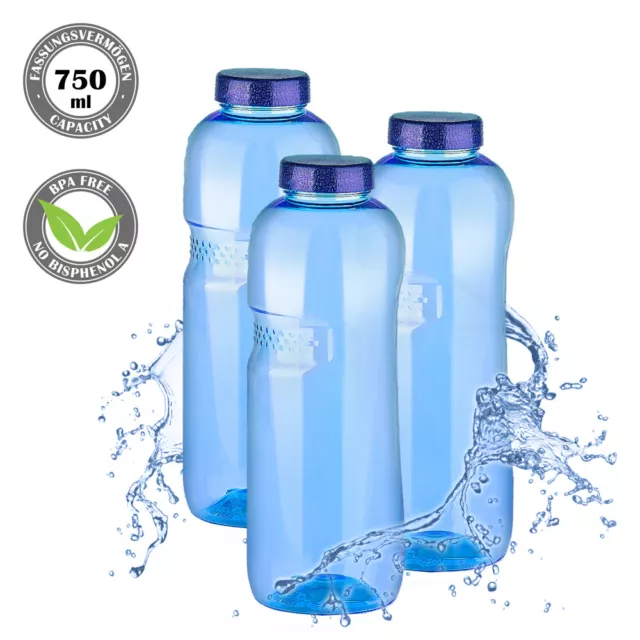 3 Stück Tritan Trinkflasche 750ml BPA frei Flasche Sport Wasser Kavodrink 3PCS