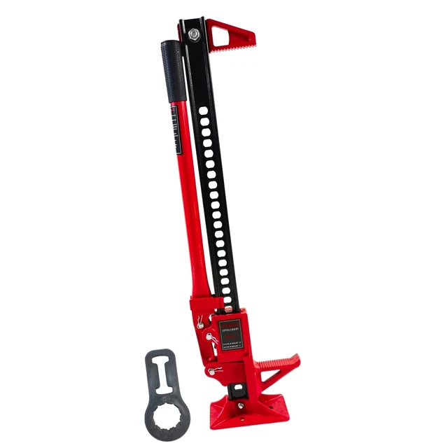 33" High Lift Ratcheting Off Road Utility Farm Jack, 6000lbs/3Ton Capacity Red