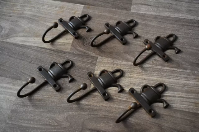 Vintage Cast Iron Cattle Wall Mount Coat Hat Key Towel Bath Hook Hanger 6 Pic