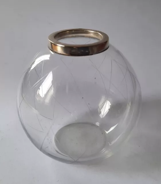 Bauchige Vase Glas mit Sterling Silbermontur Gebrüder Kühn