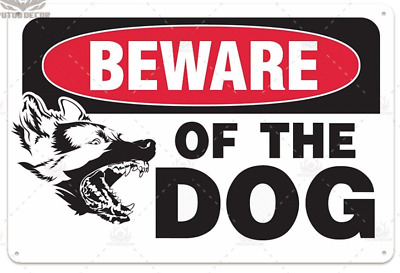 Beware Of The Dog Warning Dog Owner Metal Tin Sign Retro Plaque