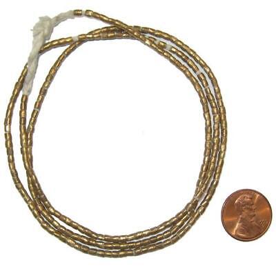 Small Brass Tube Ethiopian Beads 2mm African 24-26 Inch Strand Handmade