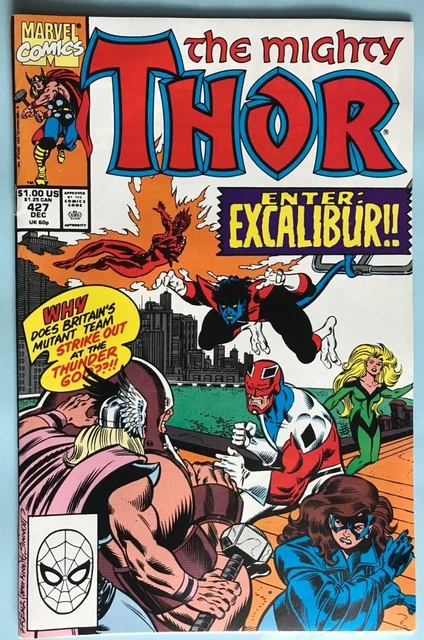 Marvel Comic The Mighty Thor #427 vs Excalibur