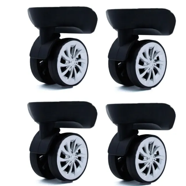 4Pcs Rubber Trolley Caster Replacement 55x12mm Mute Suitcase Luggage Box Wheel
