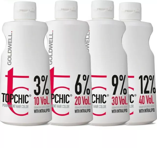 Goldwell Top Chic Creme Entwickler Lotion Peroxid 1000ml 3% 6% 9%12% Pulver