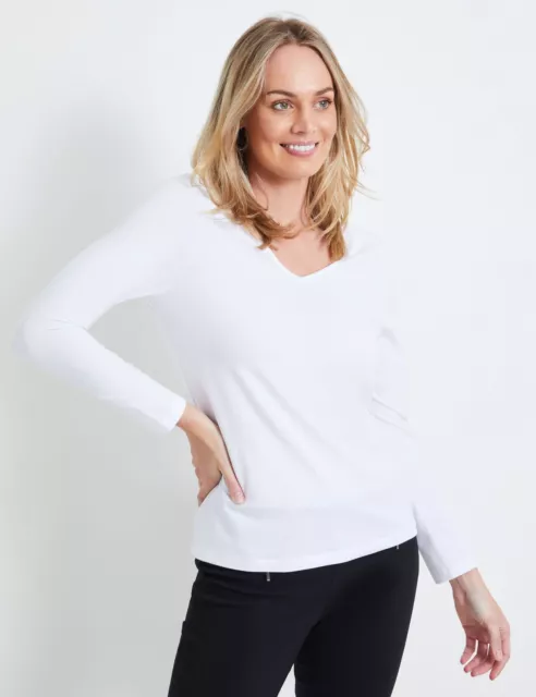 AU 22 - RIVERS - Womens Tops -  V Neck Long Sleeve Tee