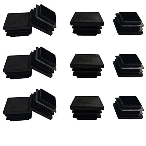12 Pack 1.25 Inch Square Tube End Cap Plastic Plugs 1.25"x1.25" Square Tubing...