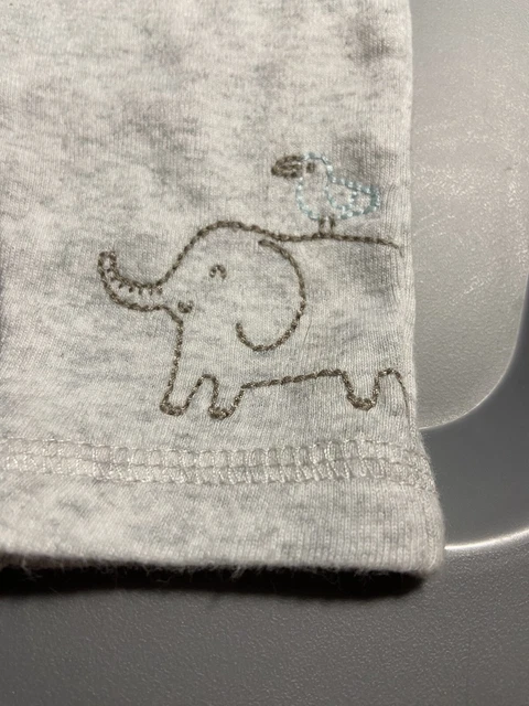 Carters 2pc Matching Baby Boy Girl Infant Set Button Up Hoodie Pants Elephant 2