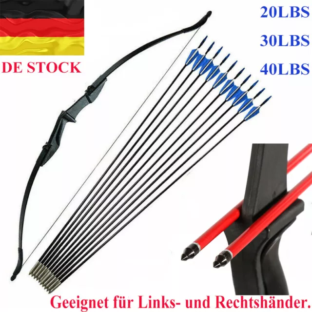 57 Zoll Takedown Recurvebogen Bogenschießen Jagdbogen RH/LH & Target Pfeile Set