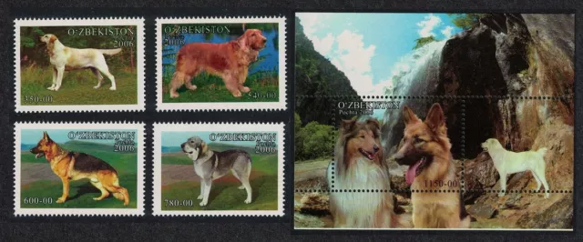 Uzbekistan Dogs 4v+MS 2006 MNH SG#515-MS519 MI#616-619+ Block 40 CV£34.50