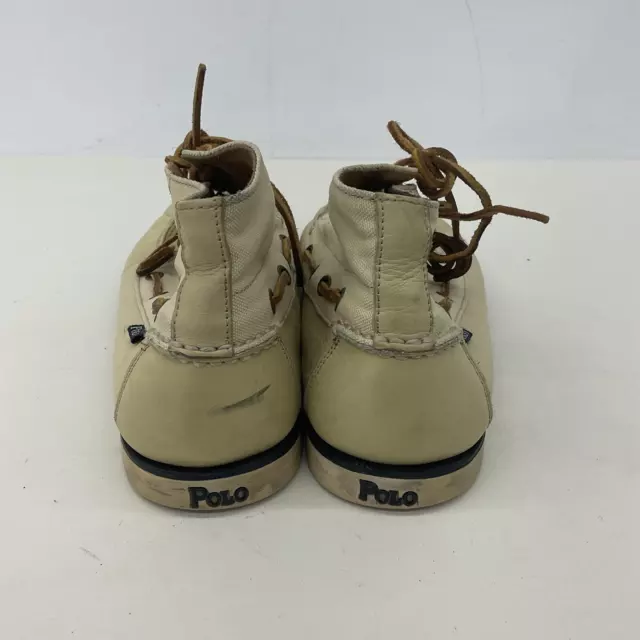 POLO RALPH LAUREN Cream Canvas Boat Boots Shoes Men's Size 12 Preowned ...