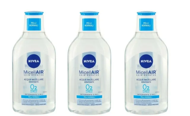 3 FLACONI  NIVEA acqua micellare idratante per pelli normali 400 ml