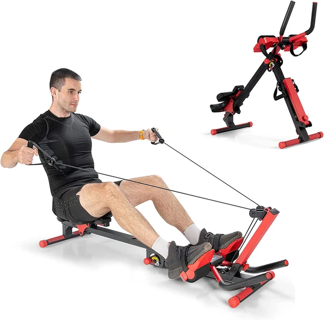 Vogatore 4 in 1 Con Manubrio Estensibile, Sedile Regolabile, Pannello Di Control