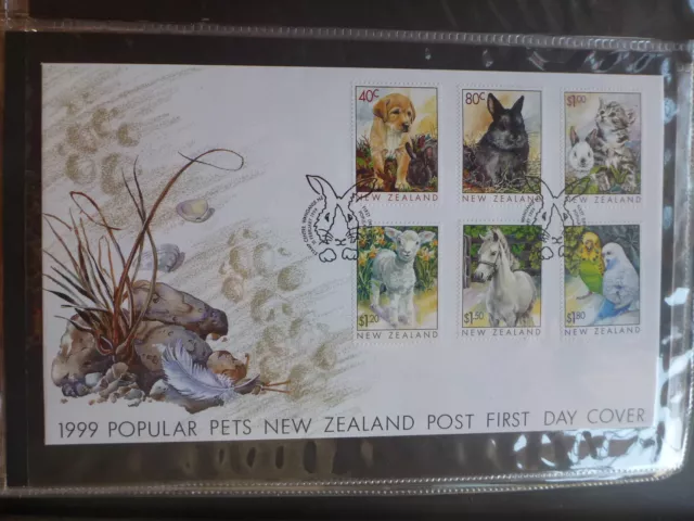 New Zealand  1999 Popular Pets Set 6 Stamps Fdc First Day Cover