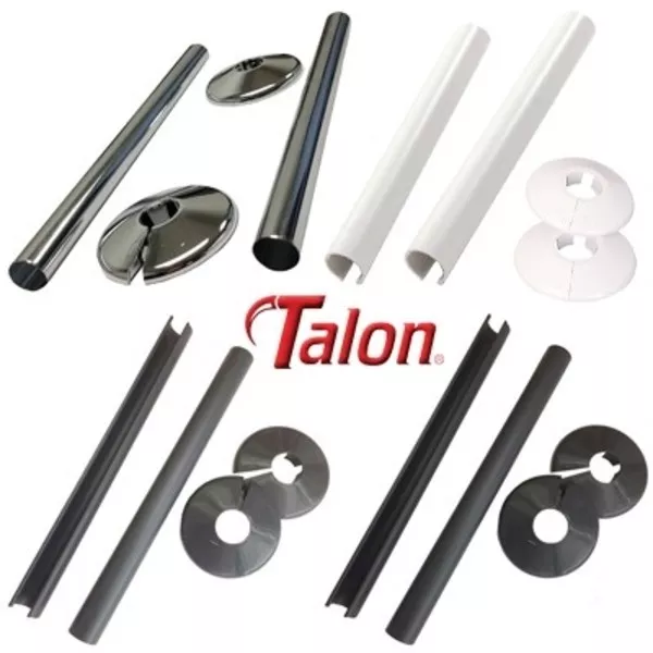 Talon Snappit Radiator Pipe Covers Collars Choose Black,White,Chrome,Anthracite