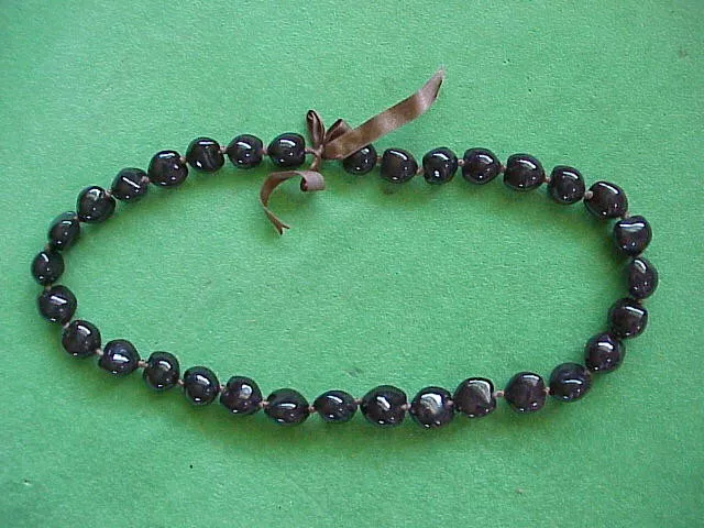 Polished Kukui Nut 30" Necklace Brown Bead Hand Knotted Hawaiian Lei Jewelry