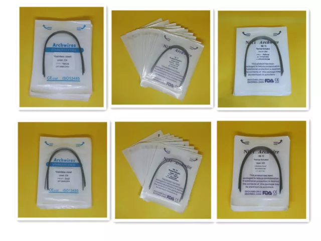 10Pcs Dental Orthodontics Stainless Steel/Super Elastic NITI Arch Wires Round