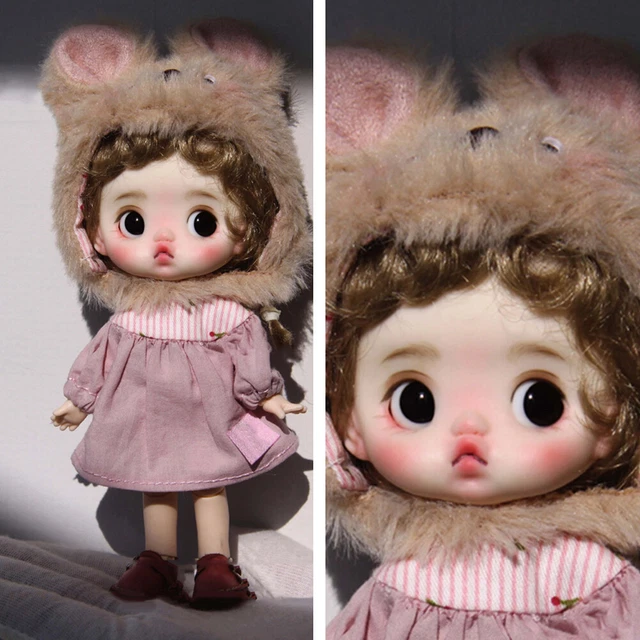 Bambola 1/12 BJD bella ragazza 15 cm mini giocattoli fai da te vestiti rimovibili realistiche mini ragazze