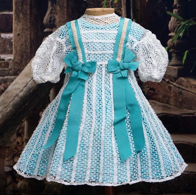 Robe Ancienne XIXème + Chapeau Pour Poupée Jumeau, Bru, Steiner - Bon état