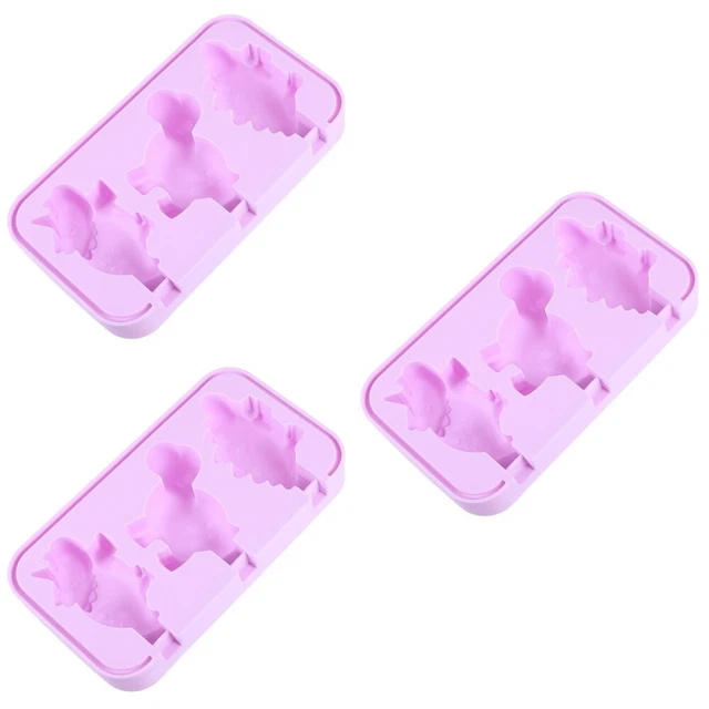 3 Pieces Dinosaurier-Silikonform Kieselgel Kind Formen Für Eis Am Stiel 3