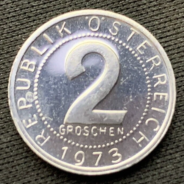 1973 Austria 2 Groschen Coin PROOF  ( Mintage 149K )  Rare World Coin     #N69