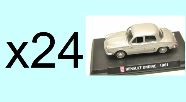 LOT de 24 voitures COLLECTION  IXO 1/43  RENAULT ONDINE 1961