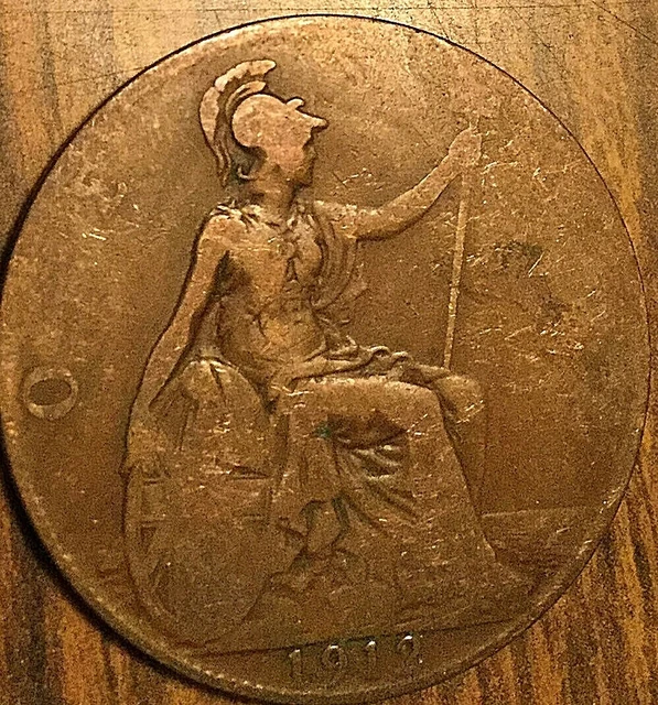 1912 Uk Gb Great Britain One Penny