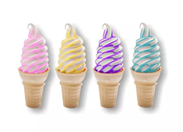 4 Flavor Burst Soft Serve Ice Cream Cone Decals Concession Trailer Sign Stickers