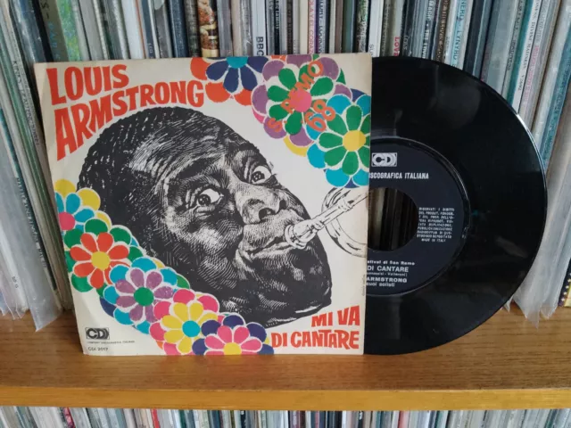 Louis Armstrong - Mi va di cantare Vinile, 7", 45 giri Sanremo CDI (1968) Ottimo