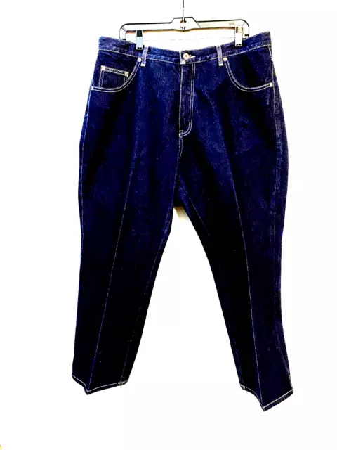 Venezia Jeans Womens Sz 20 Petite Blue Dark Wash Denim Straight Legs Hi Rise