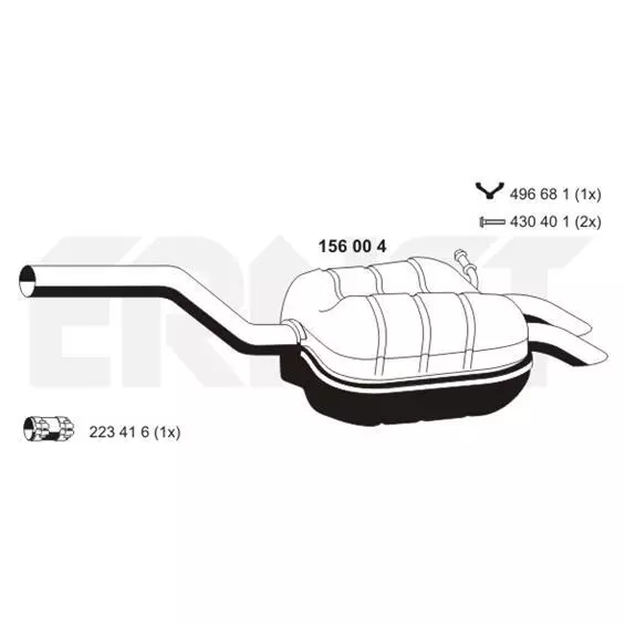 ERNST Endschalldämpfer Nachschalldämpfer z. Bsp. für VW