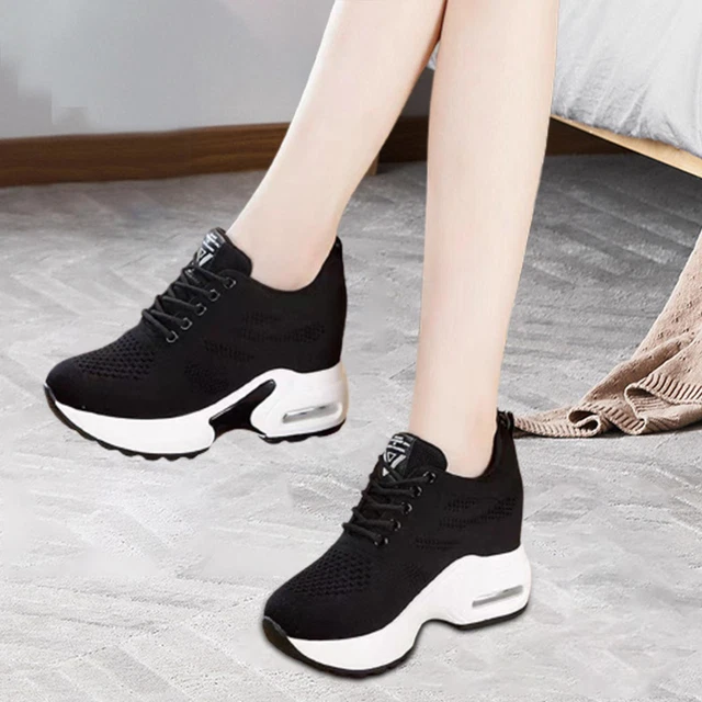 Baskets Femme Chaussures Compensées Pour L'automne Marche Dames Filles