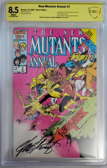 New Mutants Ann. #2, 1st ap. Psylocke, Witnessed Signed Chris Clarmont, CBCS 8.5