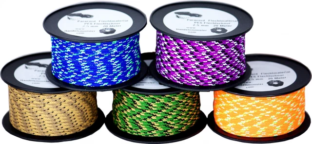 20m Paracord Flechtschnur 2,5mm grün/braun/schwarz MULTICOLOR Mantelschnur 2