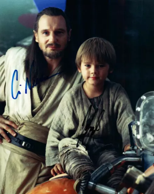 Liam Neeson Jake Llyod signed 8x10 Picture autographed Photo Pic and COA
