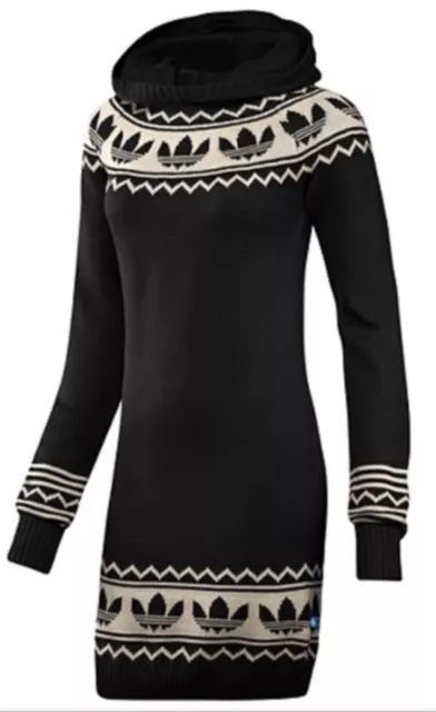 ROBE PULL capuche Adidas Originals Trefoil Taille lastique 34