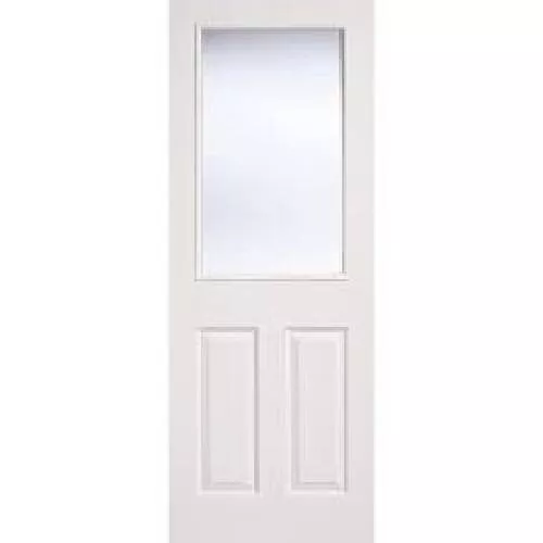 🚪 Brand New Sealed 30" White 2P 1L Half Clear Glass Solid Door + UK Delivery 🚚