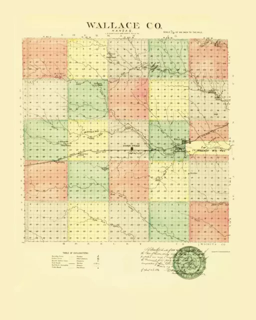 Wallace County Kansas - Everts 1887 - 23.00 x 28.69