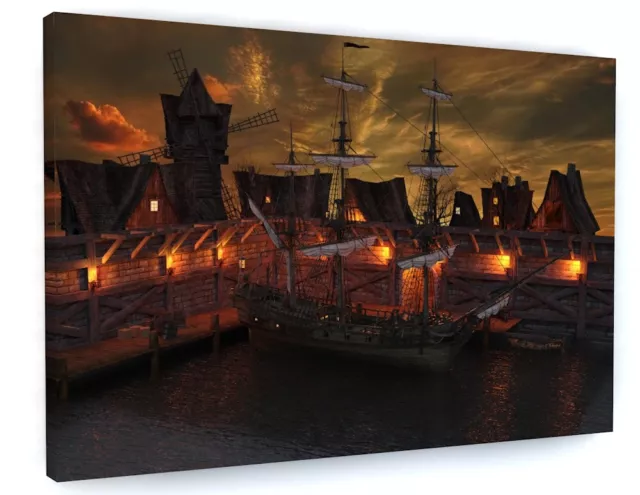 Pirate Ship Canvas Picture Print Wall Art 6615