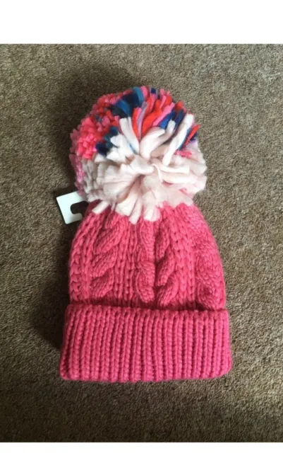 NEXT Girls Pink Bobble Hat Age 5-6 Years,BNWT