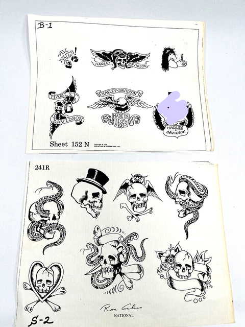 Flash de colección Tattoo Shop #21 1975 Spaulding Rogers Ron Ackers calavera esqueleto motociclista