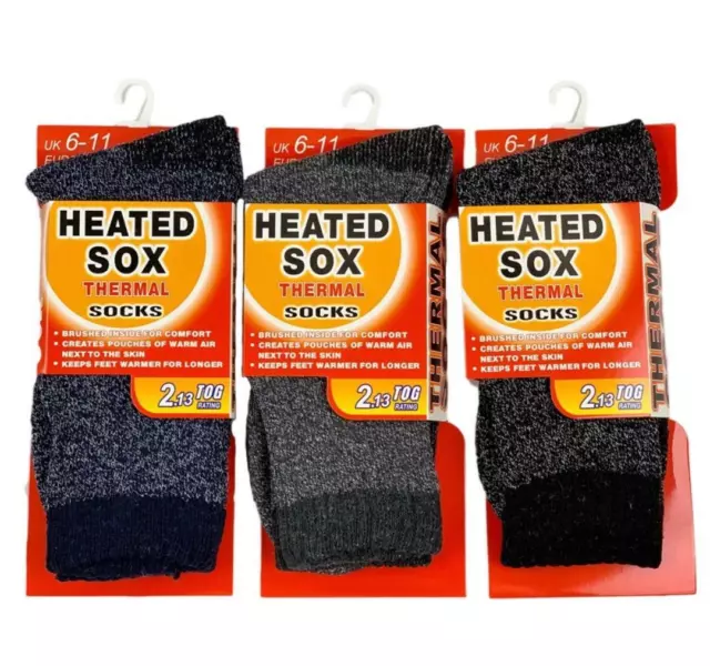 Men Warm Thermal Socks Heated Sox Winter Work Thick Heat Soft Sock Mens AUS 8-11