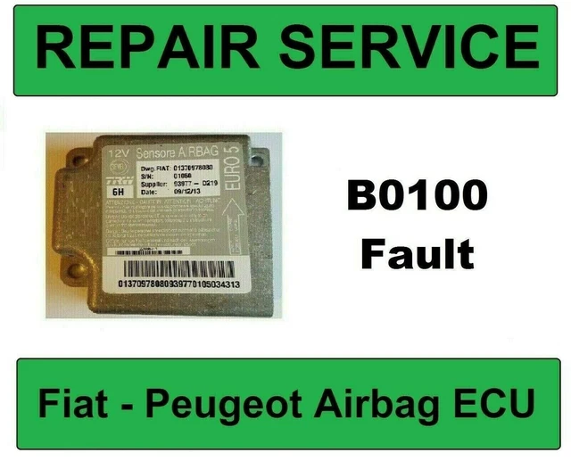 FIAT DUCATO 01370978080 01375110080 Airbag Ecu Repair Service B0100 ...