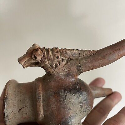 Pre-Columbian Costa Rican Atlantic Watershed Pottery Tripod Ritual Vase Animals 8
