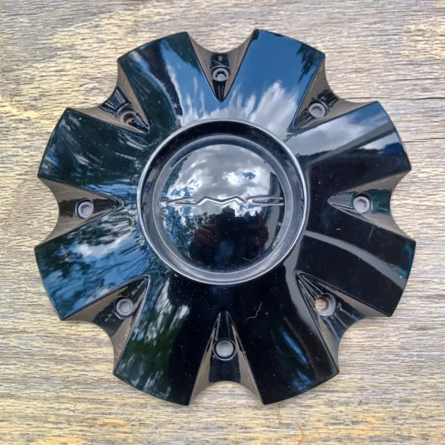 KMC custom wheel center cap, gloss black, part number 841L210 03