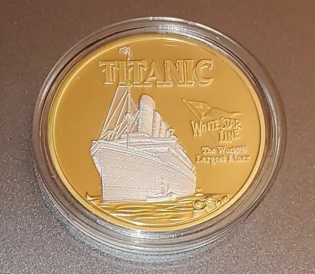 Titanic Gold Silver Stair Case Coin Medal Antique Film 1912 World Famous Ship UK 2