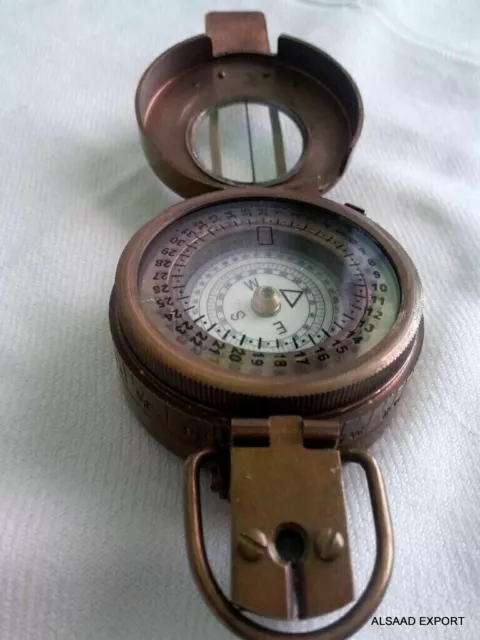2"Antique Brass Compass Nautical Maritime Pocket Compass collectableCase Gift